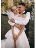 One Shoulder Ivory Tulle Fairy Wedding Dress